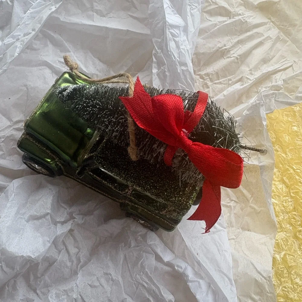 JCPenney Green and Red Holiday Truck Ornament - Picture 3 of 10